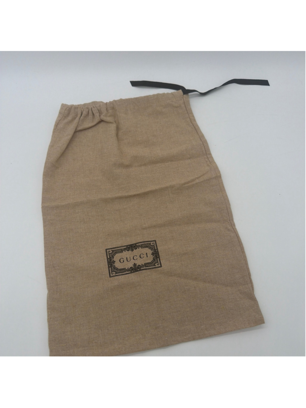Gucci Beige & Black Drawstring Dust Bag